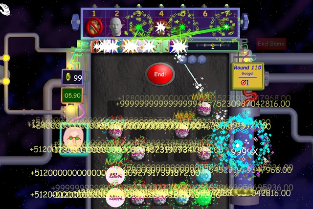 Nubby navigating a complex pegboard in Nubby's Number Factory.